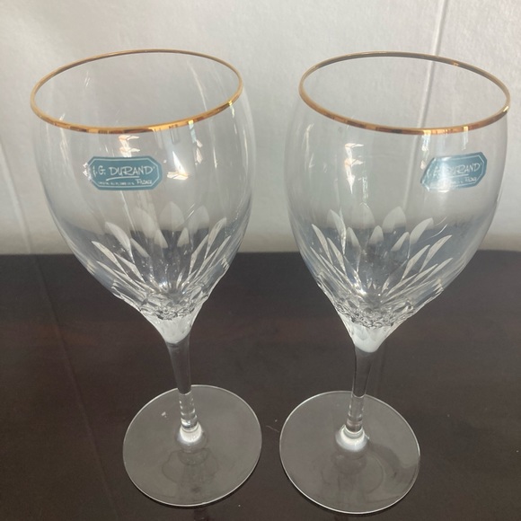 2 Capella Gold wine glasses by Cristal D’Arques Durand - Picture 1 of 7